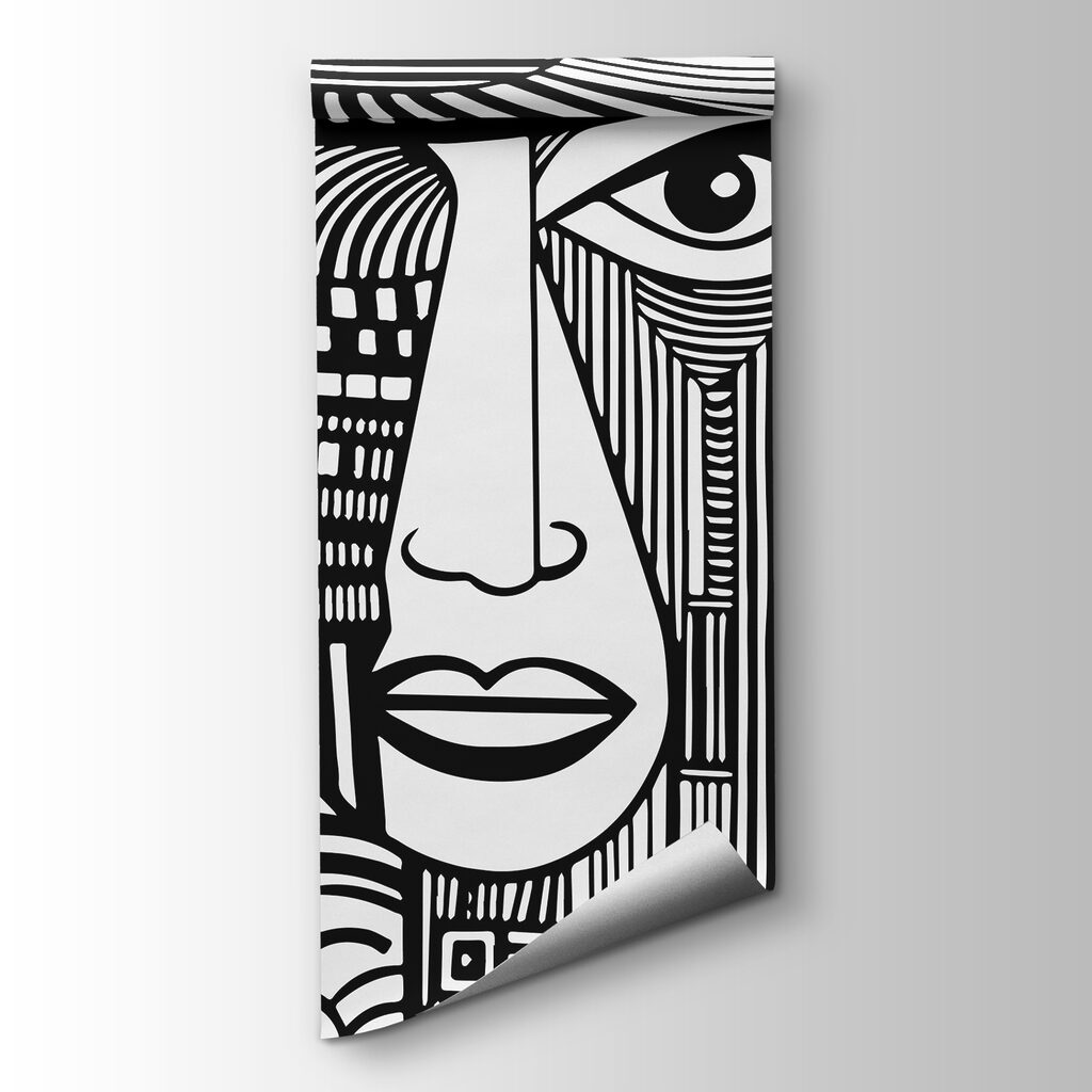 Face between vertical lines — product view