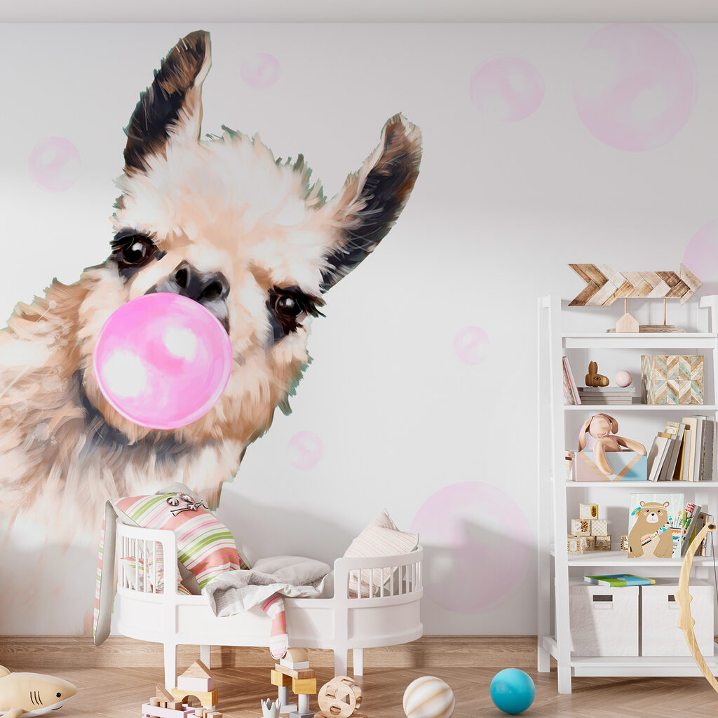 Bubblegum Llama in an interior