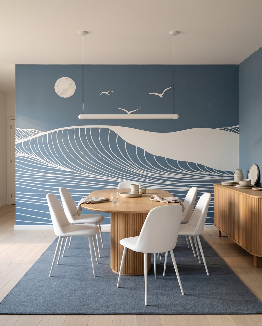 Waves in Fine Lines in an interior