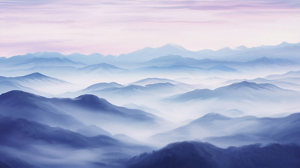 Mountain Clouds at Dawn — full design