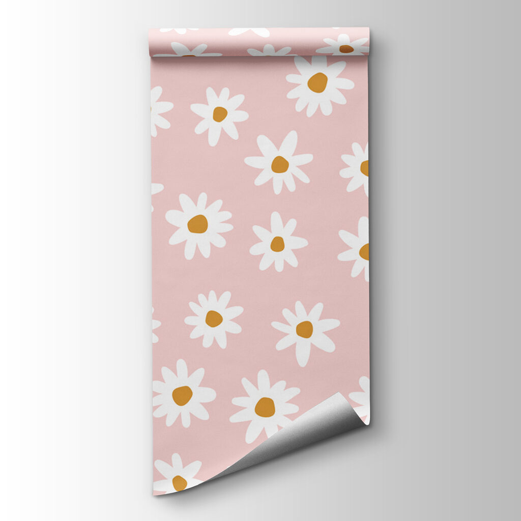 Daisies on dusty pink — product view