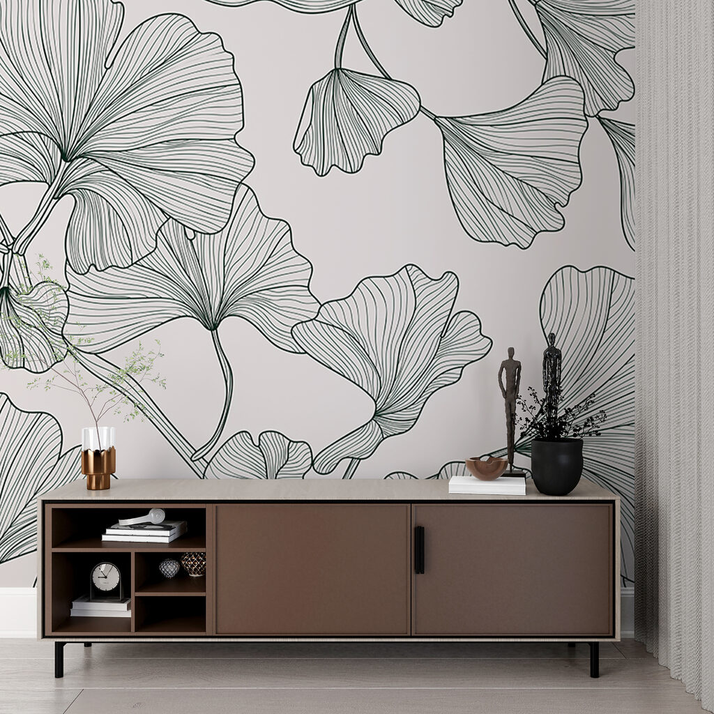 Ginkgo in Ink in an interior