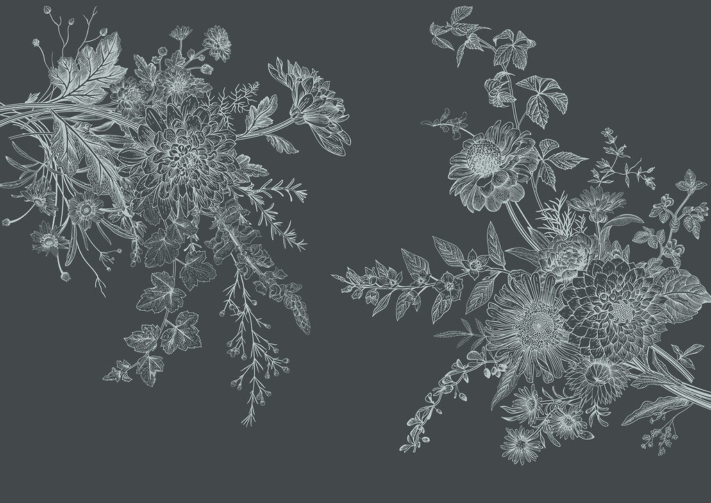 Midnight Flower Sketches — full design