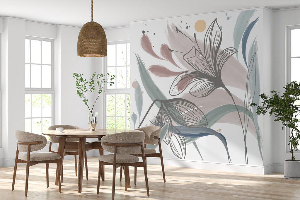 Flowers in Lines in an interior