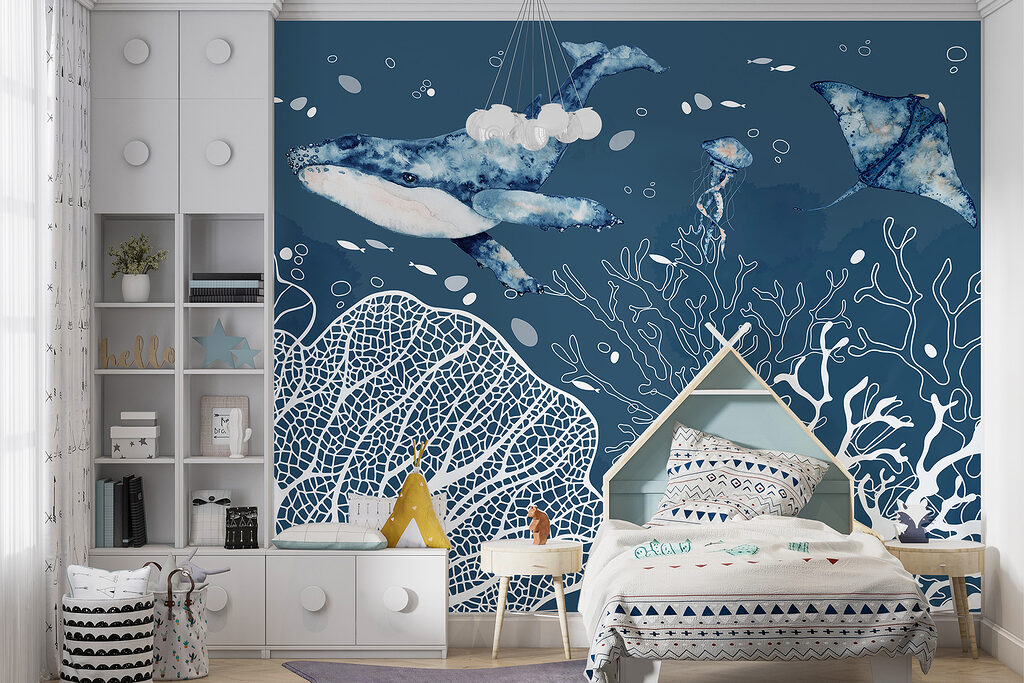 Whale and Rays in an interior