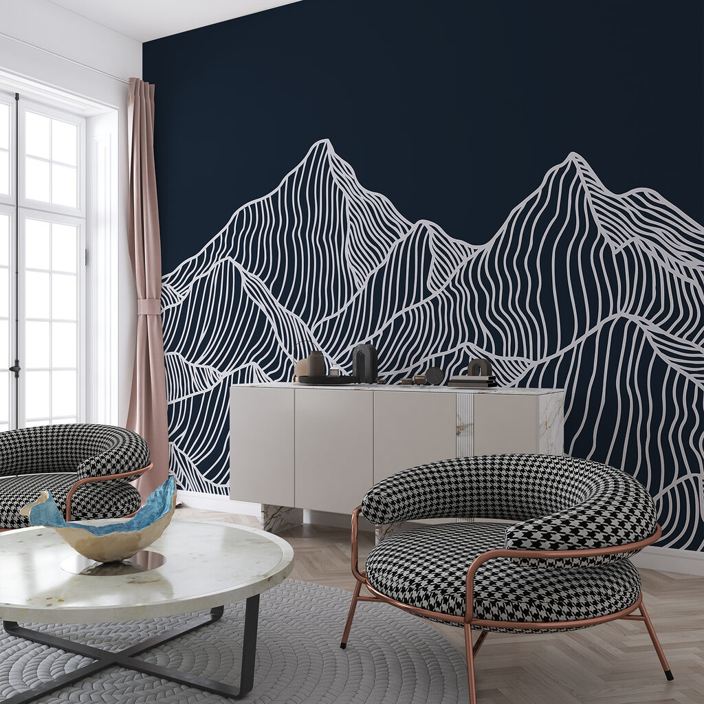 Mountain Contour Sketches in an interior