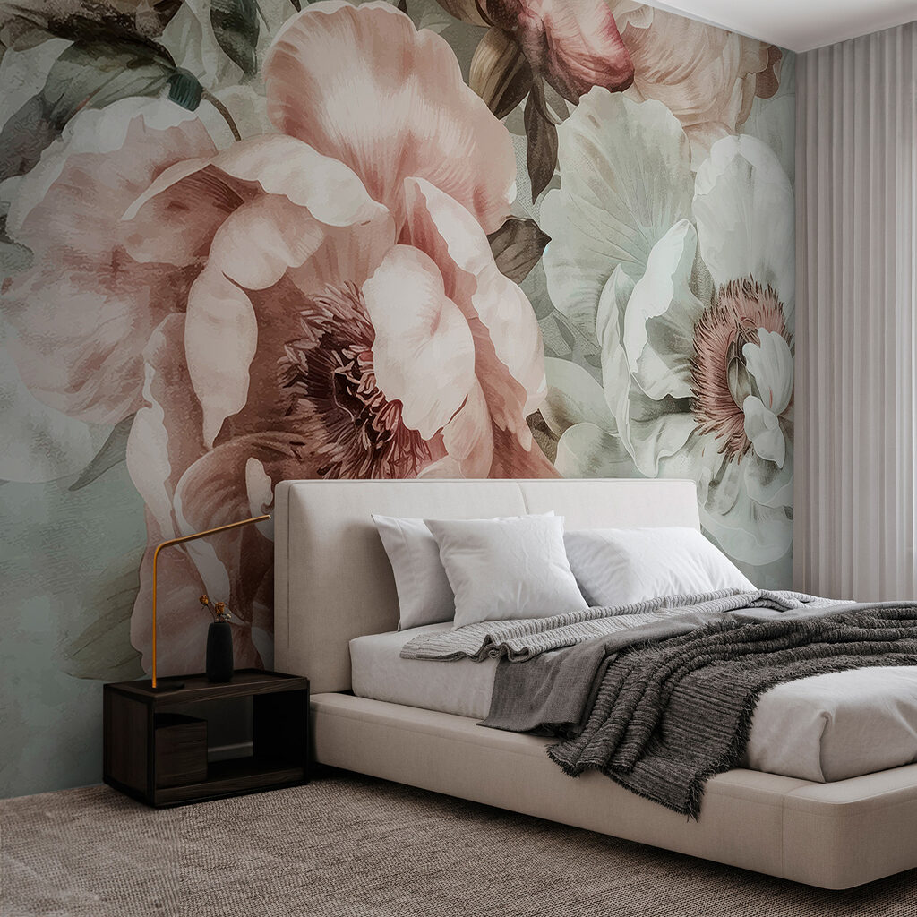 Painted Peony Garden in an interior