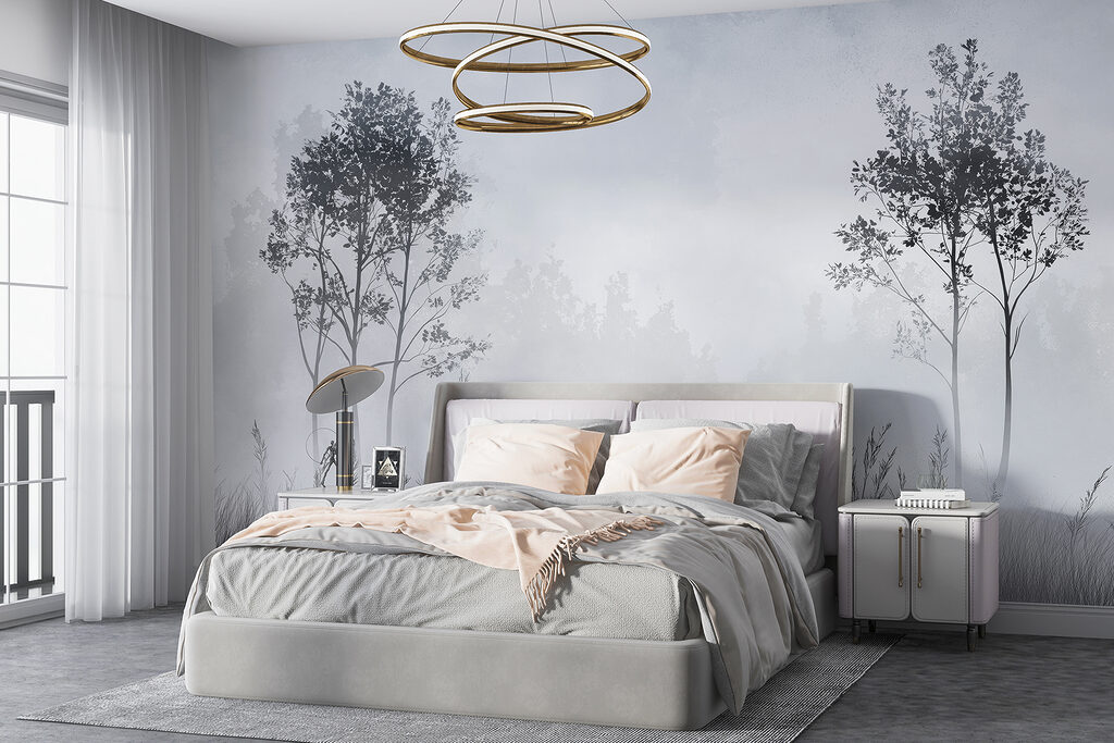 Trees in Morning Mist in an interior
