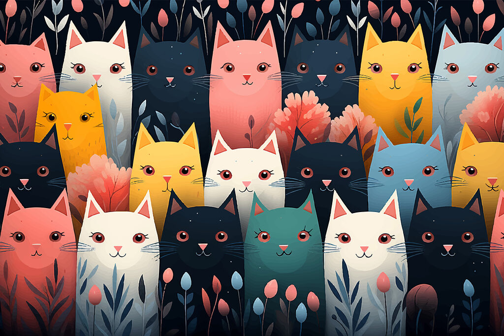Colourful Cat Garden — full design