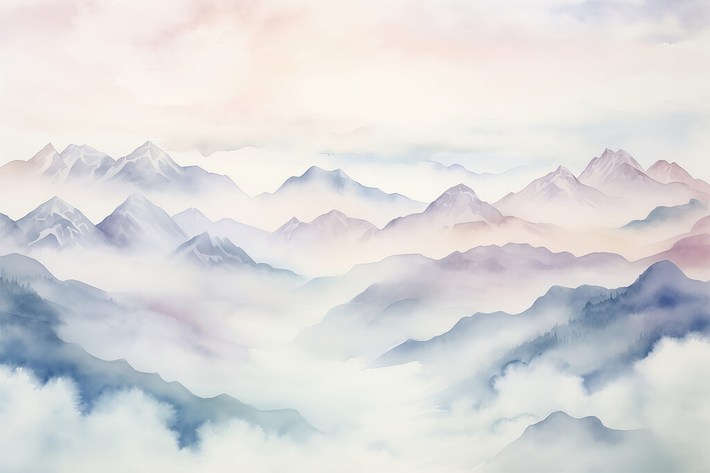 Cloud Valley Watercolour — full design