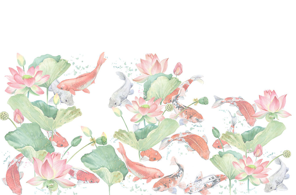 Koi Among Lotus — full design