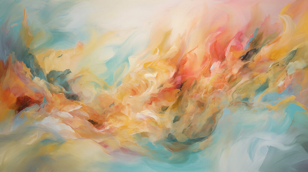 Colourful flowing brushstrokes — full design