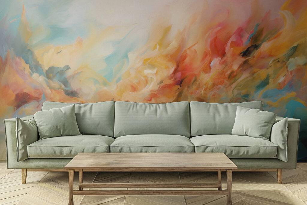 Colourful flowing brushstrokes — interior 2