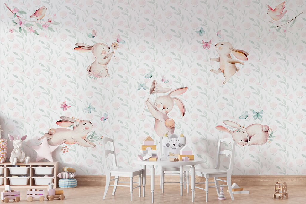 Bunnies and Butterflies in an interior