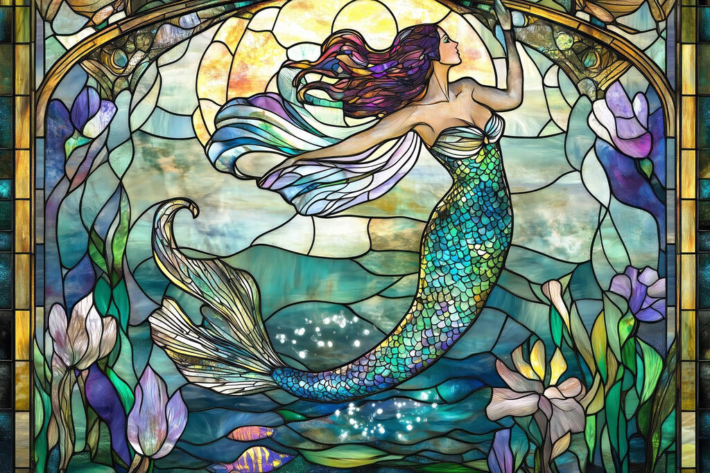 Stained Glass Mermaid — full design