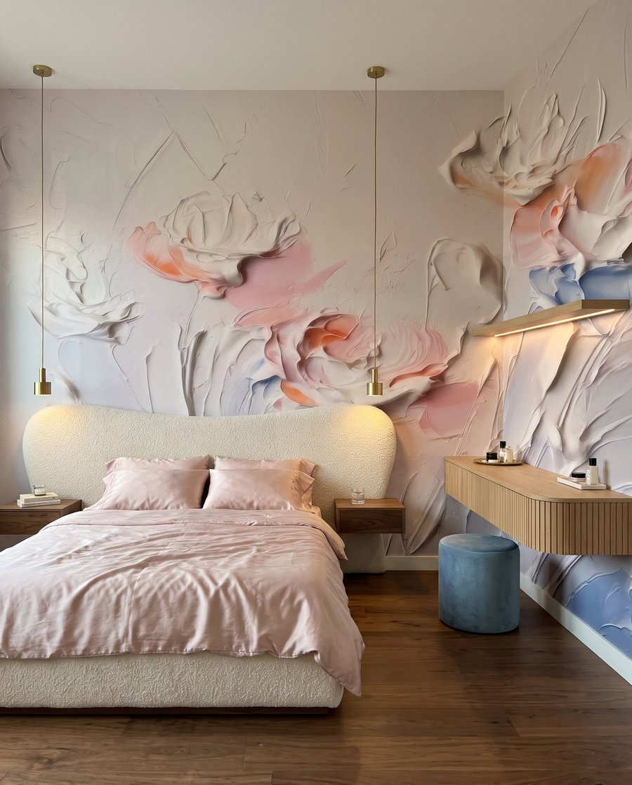 Petals in Thick Paint in an interior