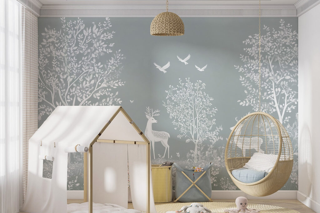 Woodland in Chalk in an interior