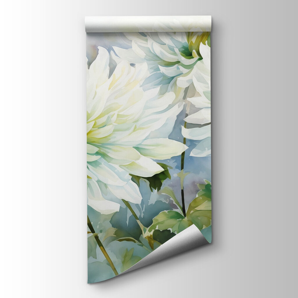White flowers in watercolour — product view