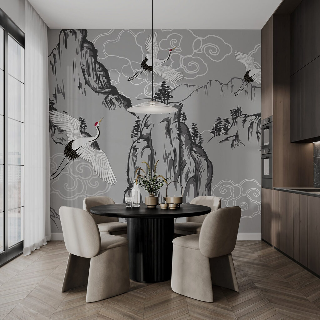Cranes Above Rocky Peaks — interior 2
