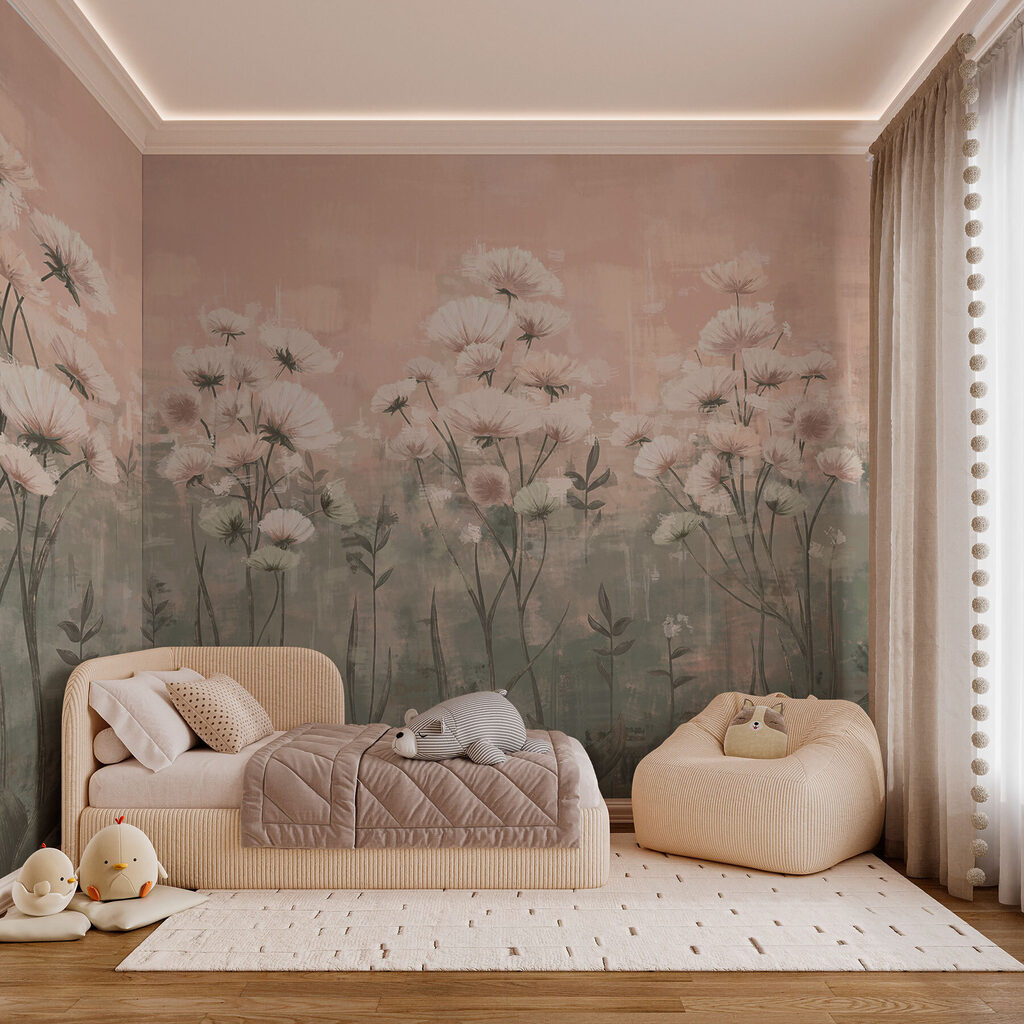 Painted Daisy Meadow in an interior