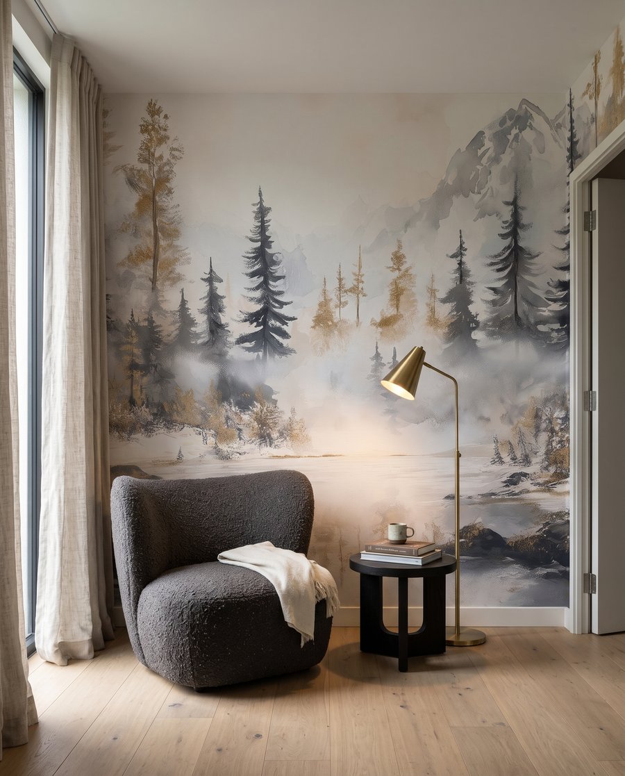 Winter River in an interior