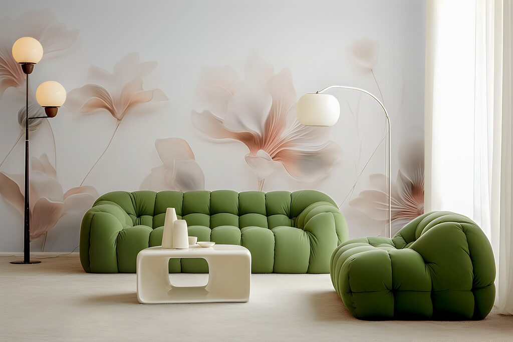 Cream flowers on stems — interior 1