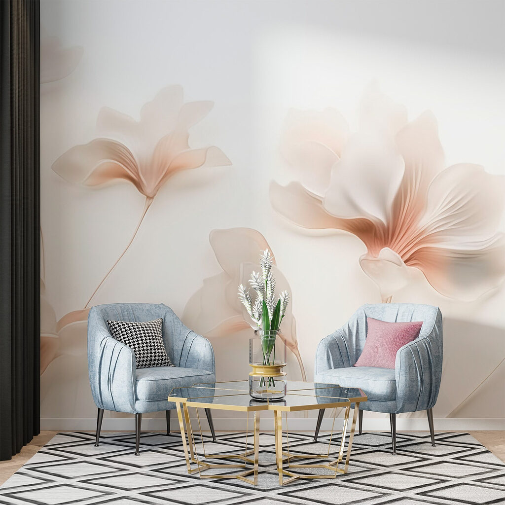 Cream flowers on stems — interior 2