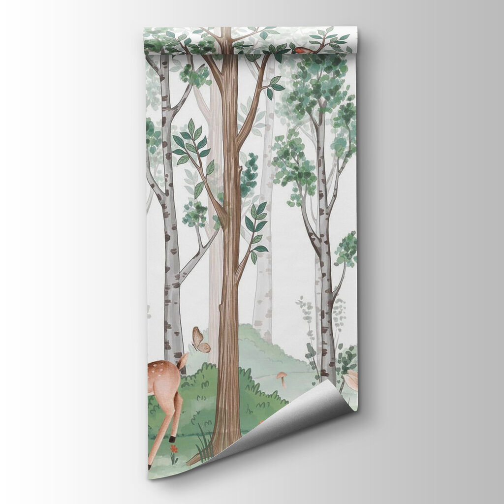 Deer between slender trunks — product view