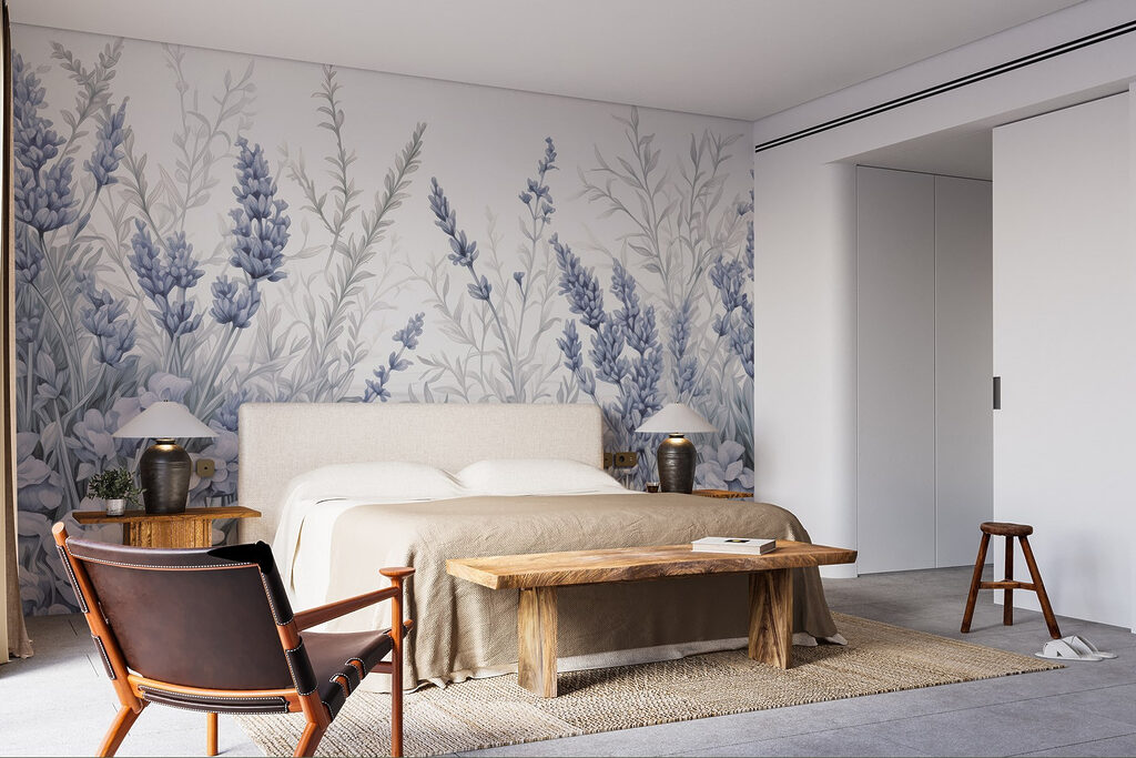 Lavender Garden Tapestry in an interior