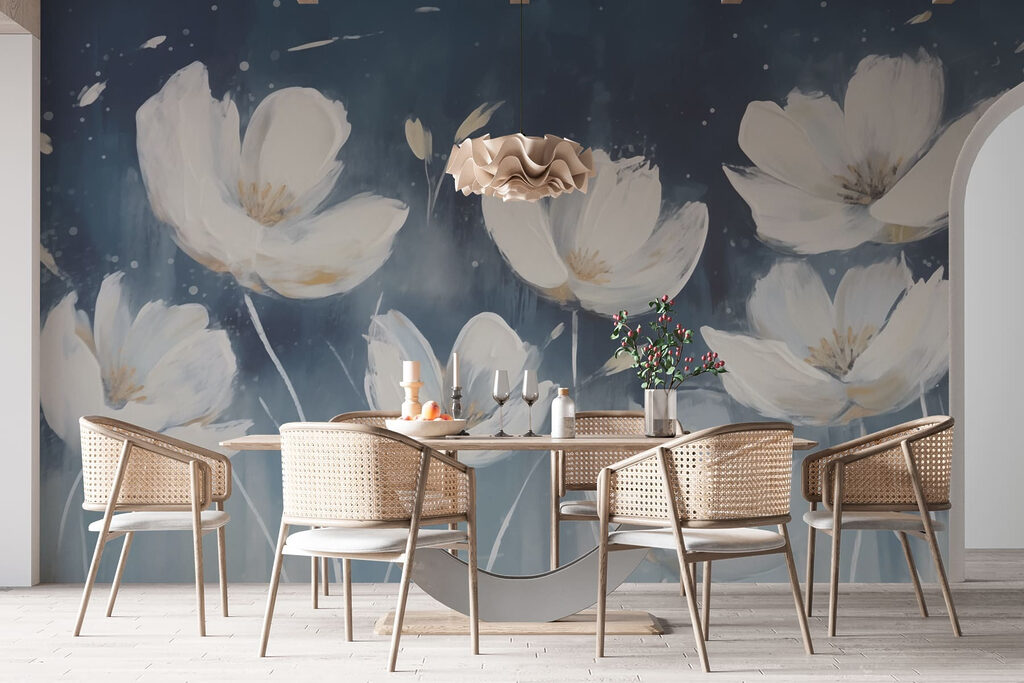 Flowers against evening blue — interior 3