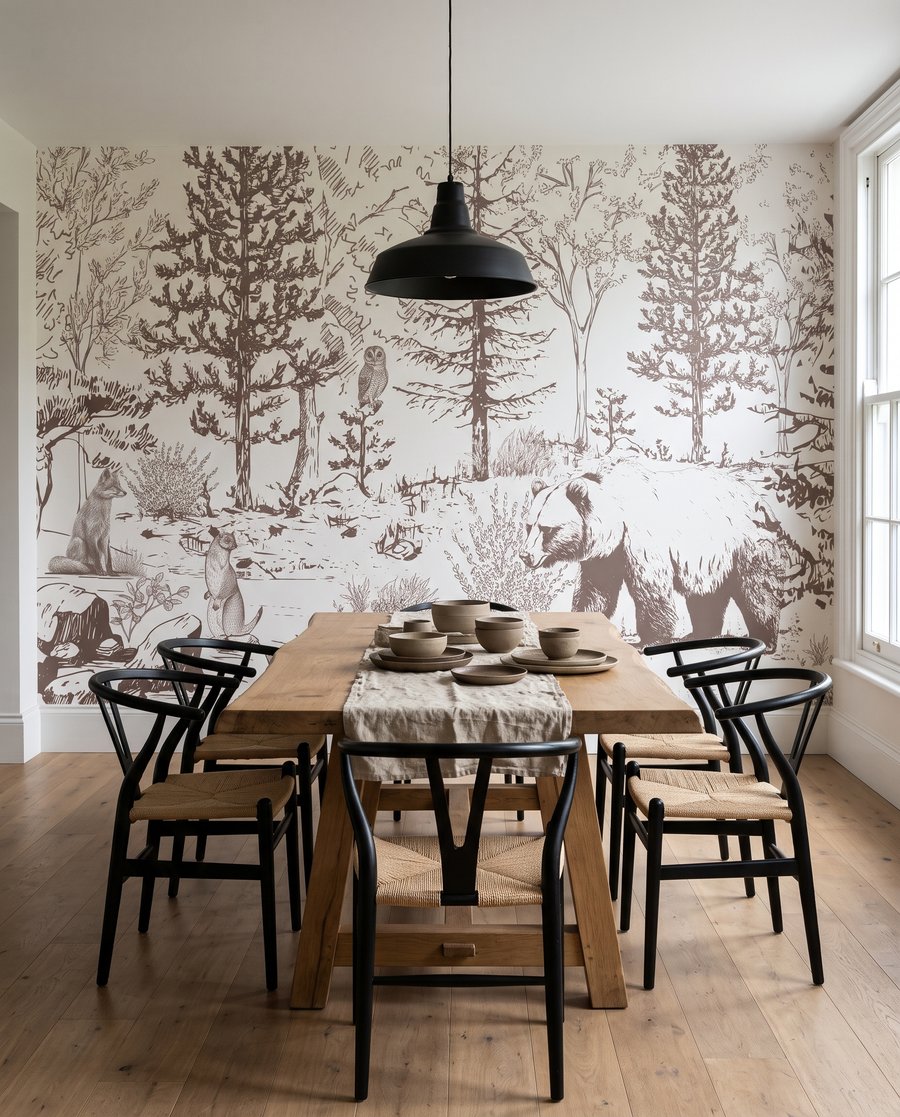 Bear in Woodland Etching — interior 6