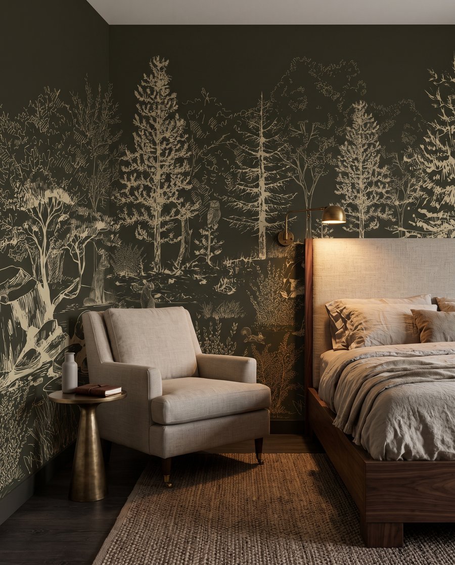 Bear in Woodland Etching — interior 1