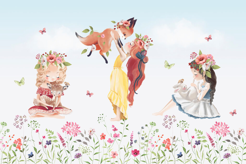Flower Meadow Friends — full design