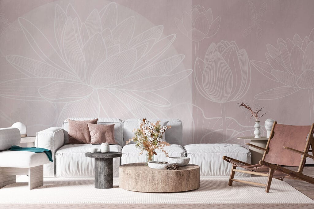 Petal Line Tapestry in an interior