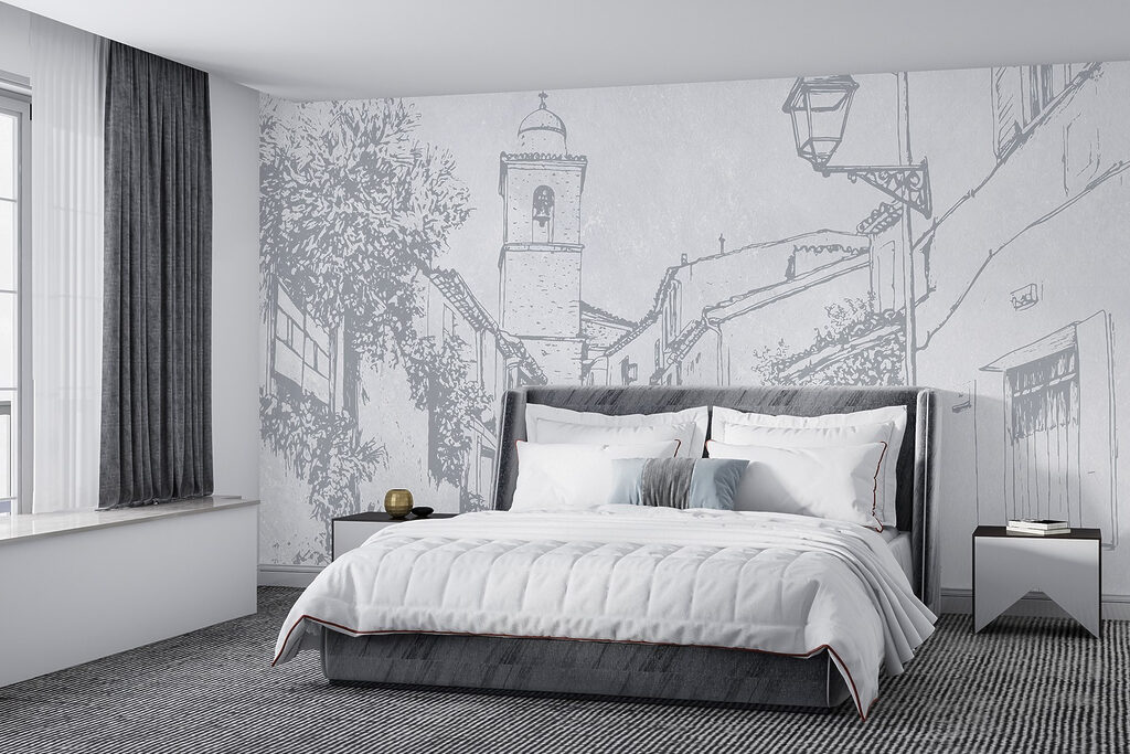 Village Street in Pencil in an interior