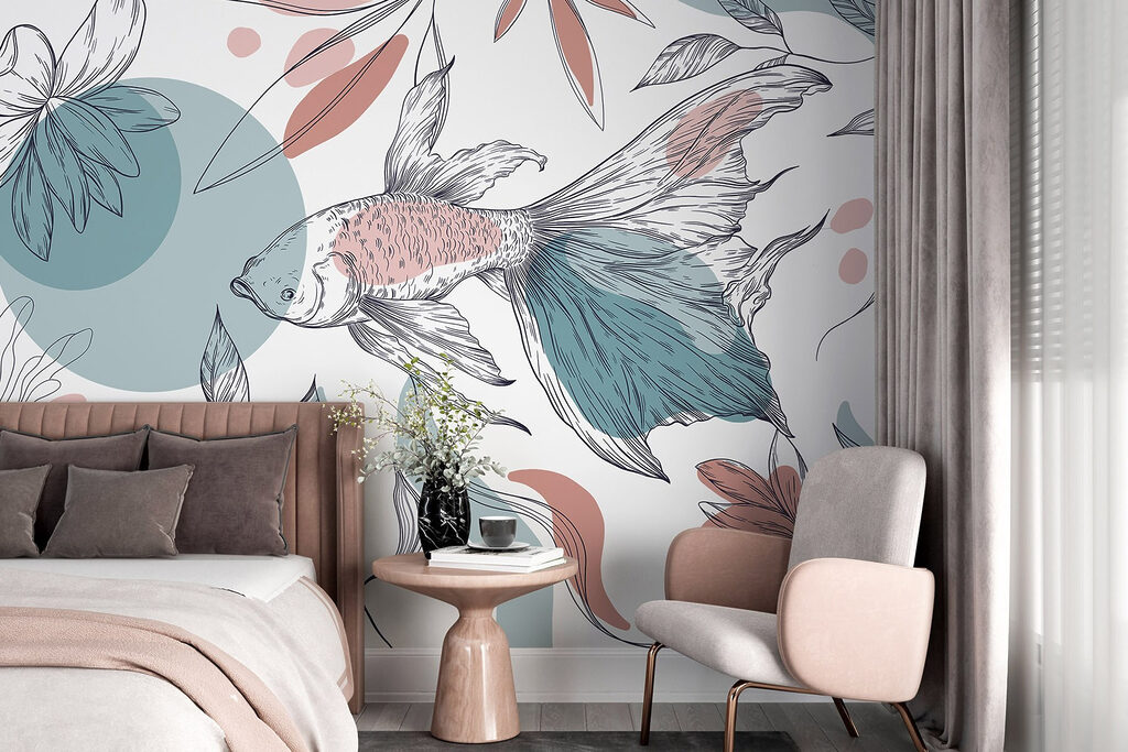 Koi and Botanical Lines — interior 2