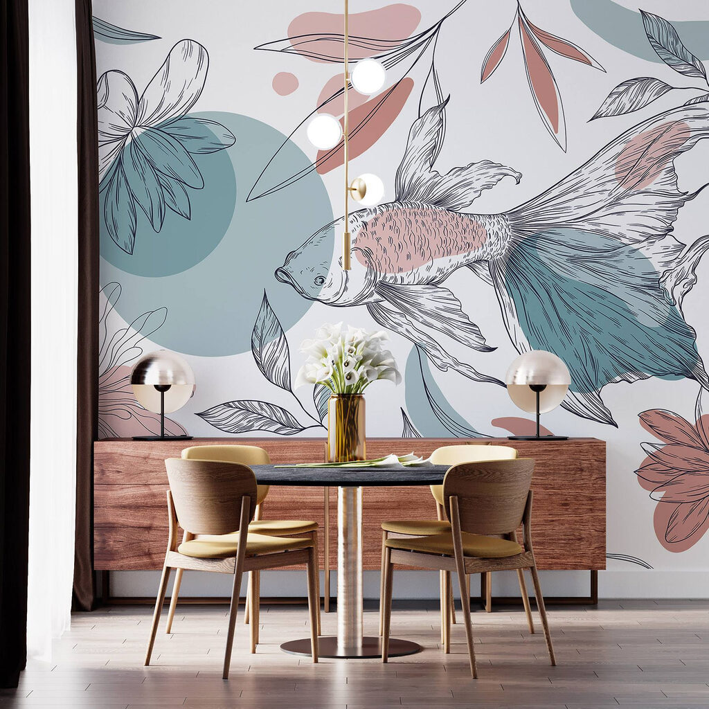 Koi and Botanical Lines — interior 3