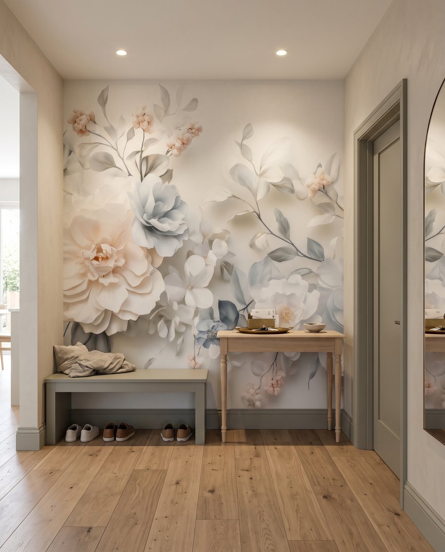 Flower Garland in Relief in an interior