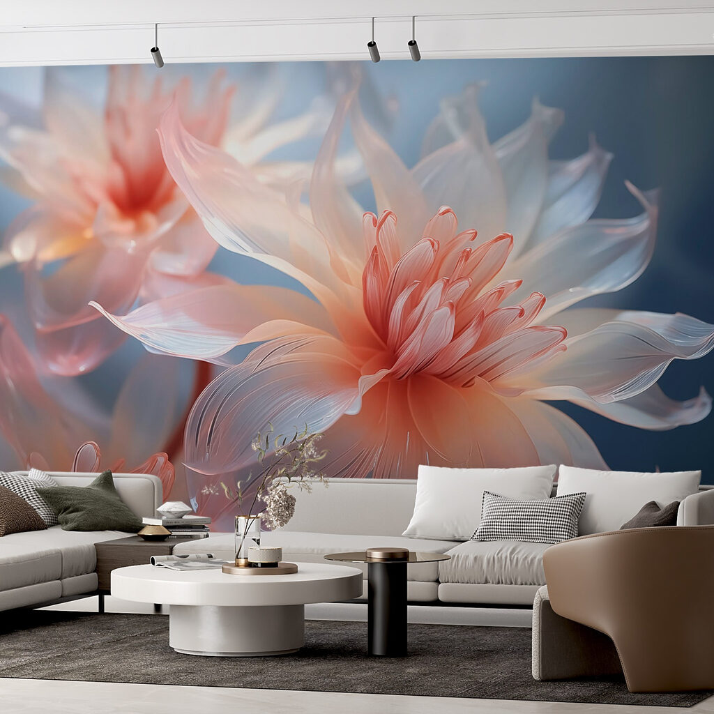 Glossy pink flowers — interior 1