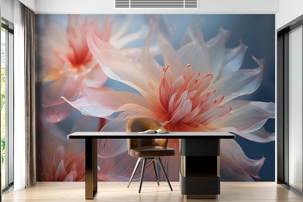 Glossy pink flowers — interior 2