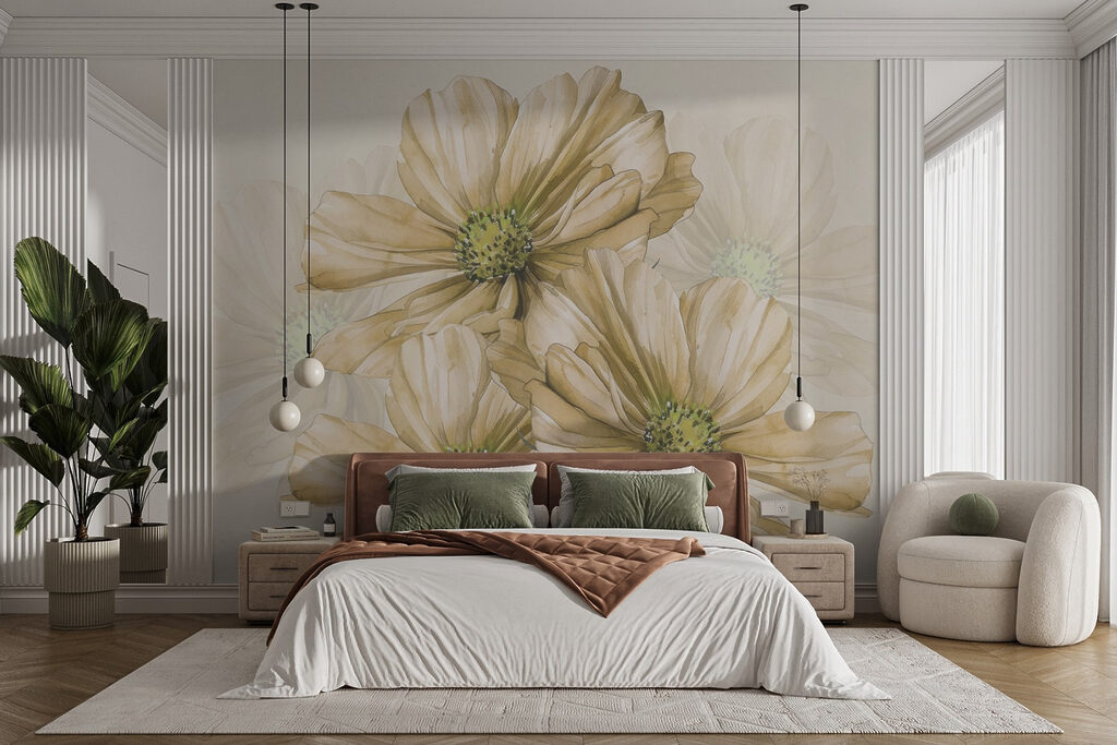 Flower Trio in Pencil in an interior