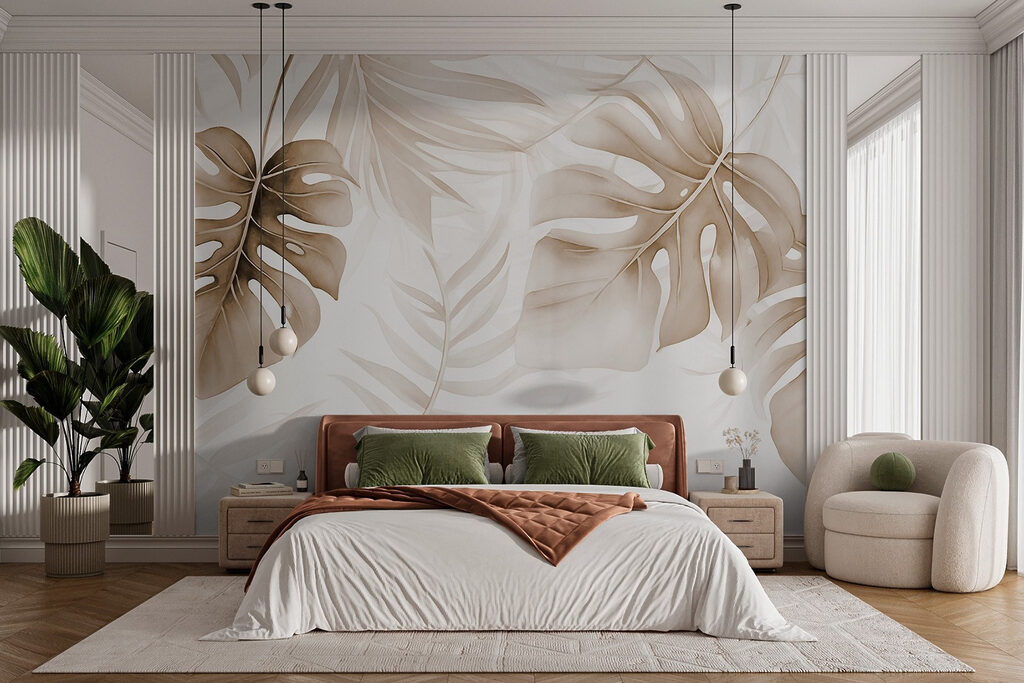 Monstera in Sculpted Light in an interior