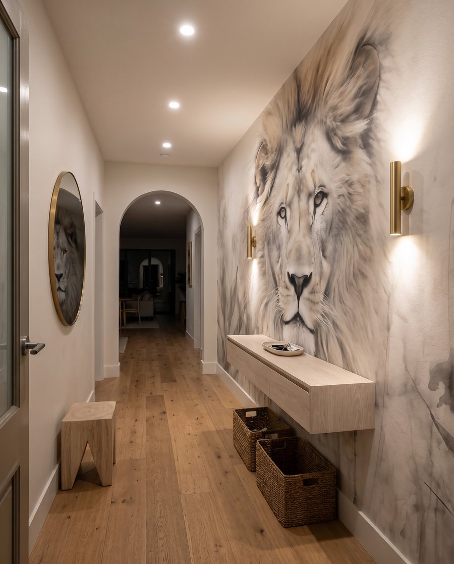 Lion in Soft Light in an interior