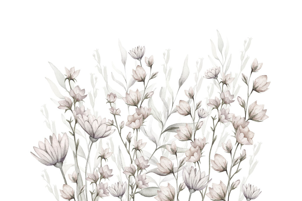 Magnolia Stems in Pencil — full design