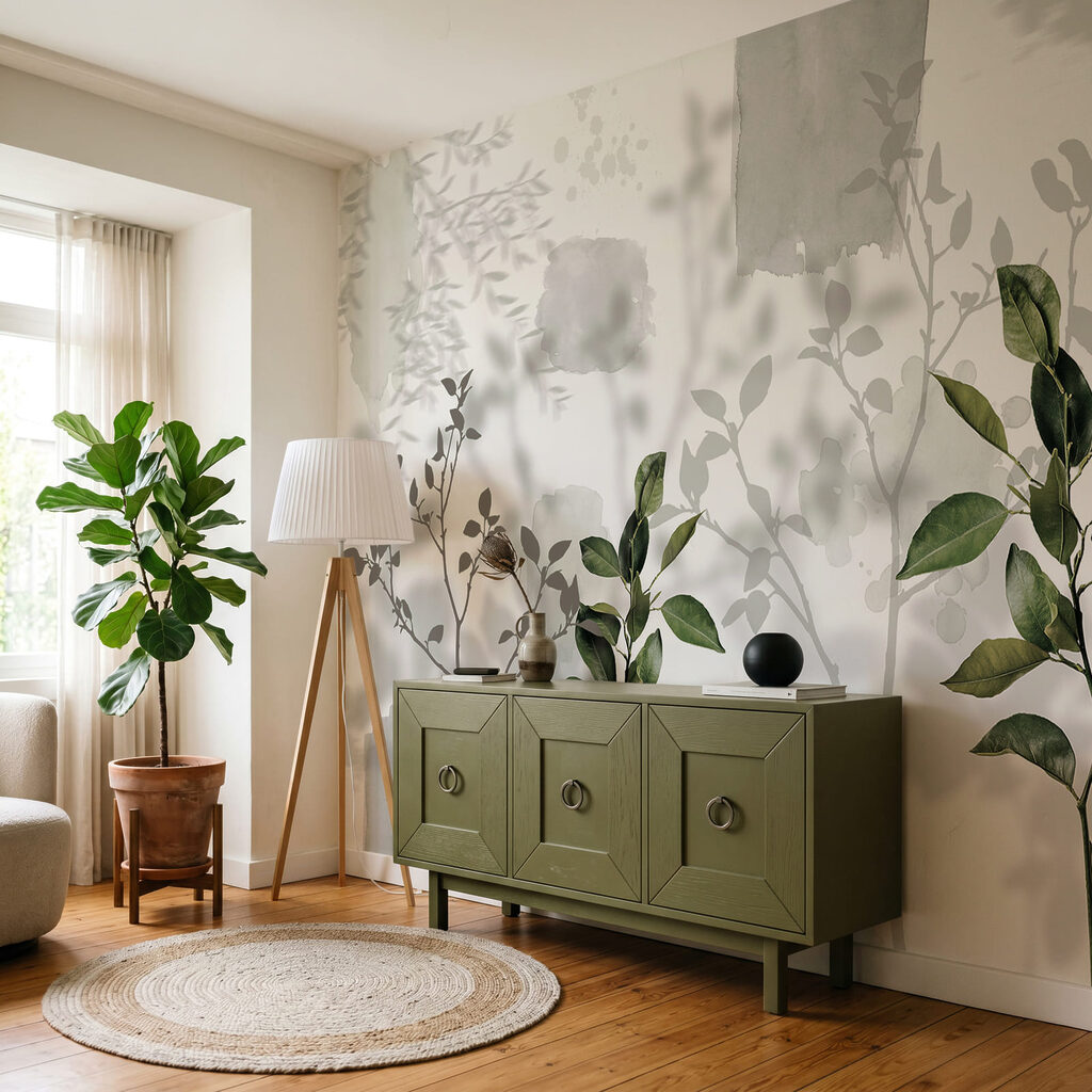 Leaves on Painted Plaster — interior 2