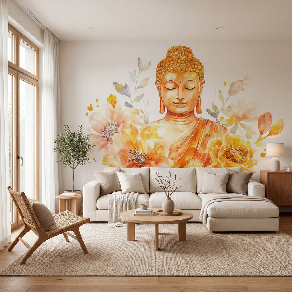 Buddha in Blossom in an interior