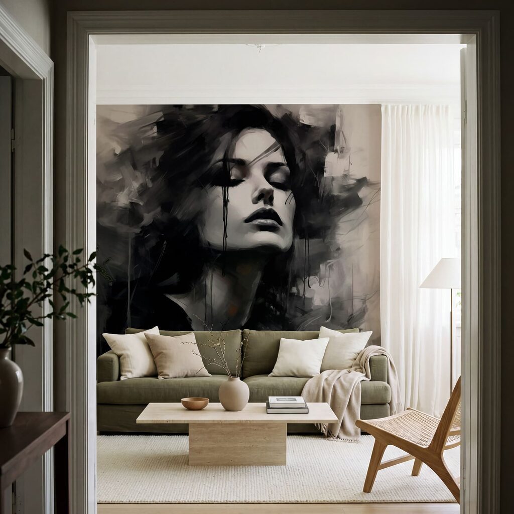 Portrait in Brushstrokes in an interior