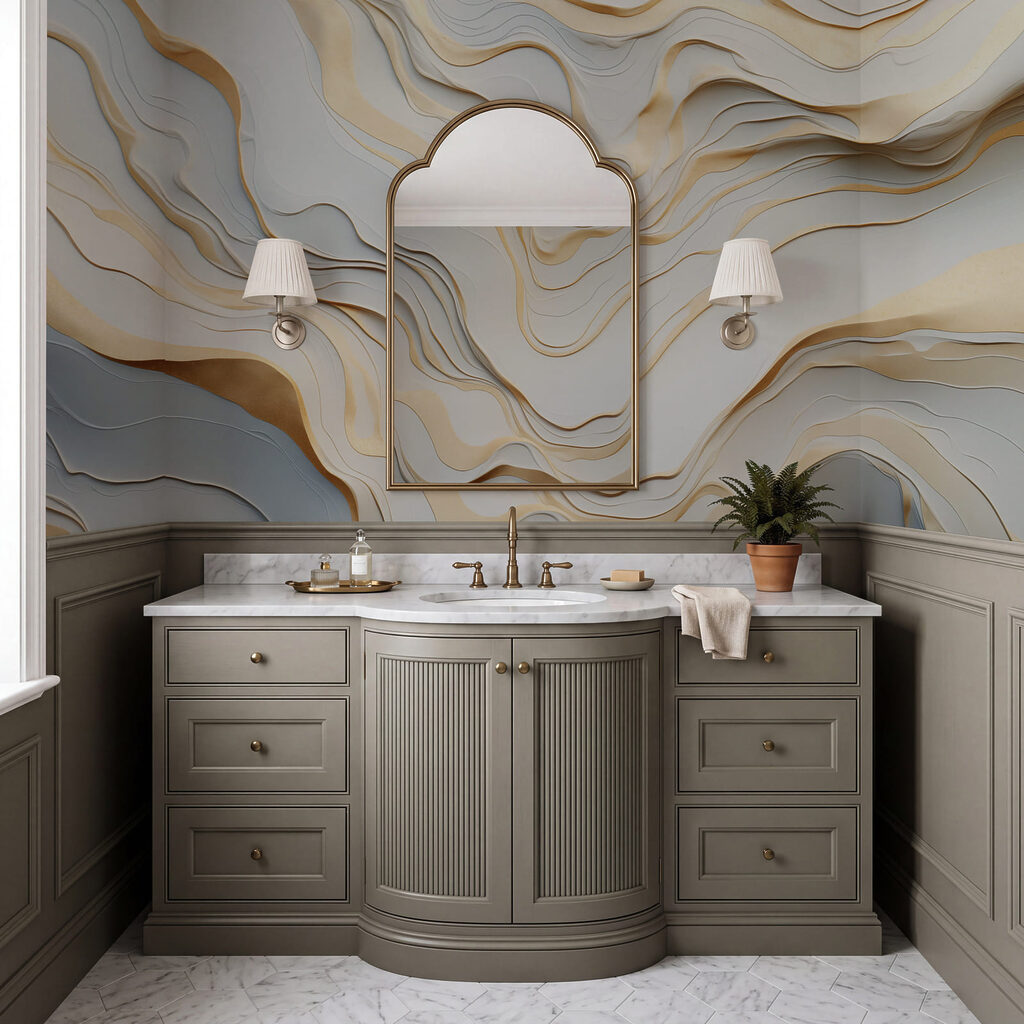 Gilded Flowing Relief in an interior
