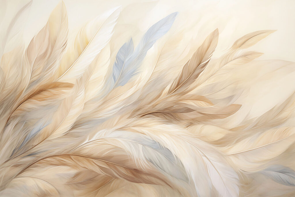 Feathers in Warm Light — full design