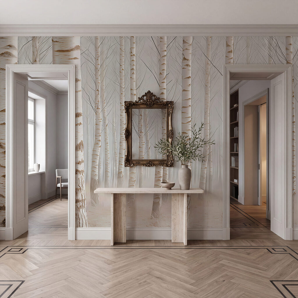 Quiet Birch Woodland in an interior
